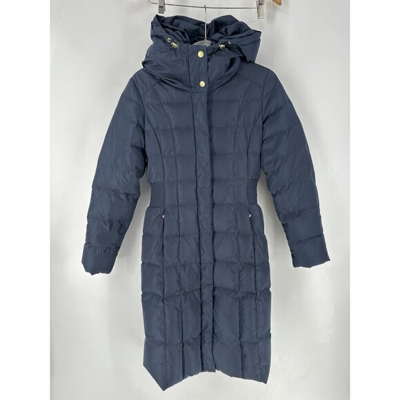 Cole Haan Signature Taffeta Hooded Down Coat 40” Womens XS Read - Picture 3 of 12